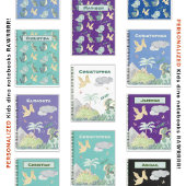 Cute Blue Waterverf Dinosaur Notitieboek