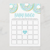 Cute Blue Waterverf Donuts Baby shower Bingo Informatiekaartje (Voorkant)