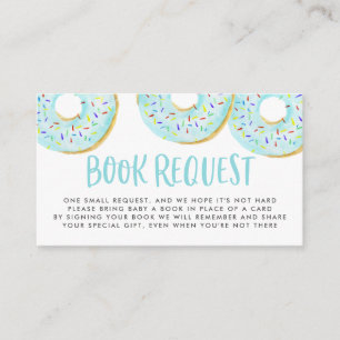Cute Blue Waterverf Donuts Sprinkles Book Request Informatiekaartje
