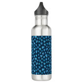 Cute Blue Waterverf Heart patroon Waterfles (Links)
