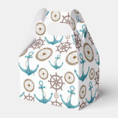 Cute Blue Waterverf Nautical Sailor Patroon Bedankdoosjes (Achterkant)