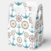 Cute Blue Waterverf Nautical Sailor Patroon Bedankdoosjes (Geopend)