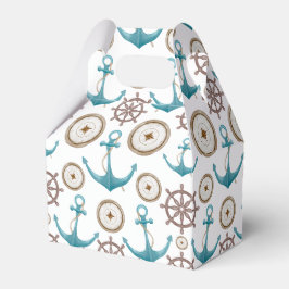 Cute Blue Waterverf Nautical Sailor Patroon Bedankdoosjes