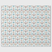 Cute Blue Waterverf Nautical Sailor Patroon Cadeaupapier (Vlak)