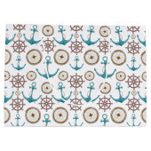 Cute Blue Waterverf Nautical Sailor Patroon Groot Cadeauzakje (Achterkant)