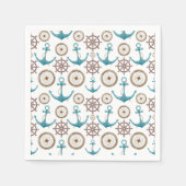 Cute Blue Waterverf Nautical Sailor Patroon Servet (Voorkant)