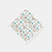 Cute Blue Waterverf Nautical Sailor Patroon Servet (Hoek)