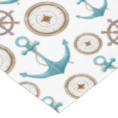 Cute Blue Waterverf Nautical Sailor Patroon Tafelkleed (Gekanteld)
