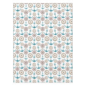 Cute Blue Waterverf Nautical Sailor Patroon Tafelkleed (Voorkant)