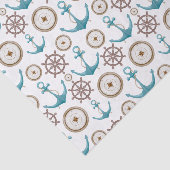 Cute Blue Waterverf Nautical Sailor Patroon Tissuepapier (Detail)