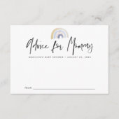 Cute Blue Waterverf Rainbow Baby shower Advieskaart (Voorkant)