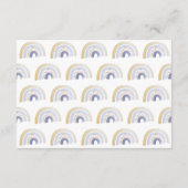Cute Blue Waterverf Rainbow Baby shower Advieskaart (Achterkant)