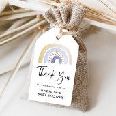 Cute Blue Waterverf Rainbow Baby shower Cadeaulabel