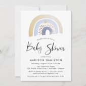 Cute Blue Waterverf Rainbow Baby shower Kaart (Voorkant)