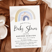 Cute Blue Waterverf Rainbow Baby shower Kaart