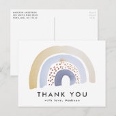 Cute Blue Waterverf Rainbow Hartelijk dank Briefkaart (Voorkant / Achterkant)