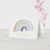 Cute Blue Waterverf Rainbow Hartelijk dank Folie Wenskaart (Orchidee)