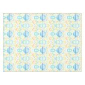 Cute Blue Waterverf Space Astronaus Birthday Tafelkleed (Voorkant (Horizontaal))