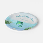 Cute Blue Waterverf Turtles Baby shower Papieren Bordje (Gekanteld)