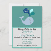 Cute Blue Whale Baby Boy Shower Kaart (Voorkant)
