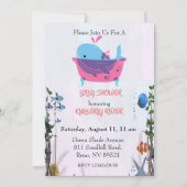 Cute Blue Whale Baby shower Kaart (Voorkant)