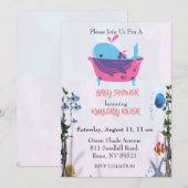 Cute Blue Whale Baby shower Kaart (Voorkant / Achterkant)