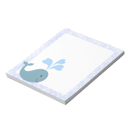 Cute Blue Whale Design Notitieblok (Linkerzijde)