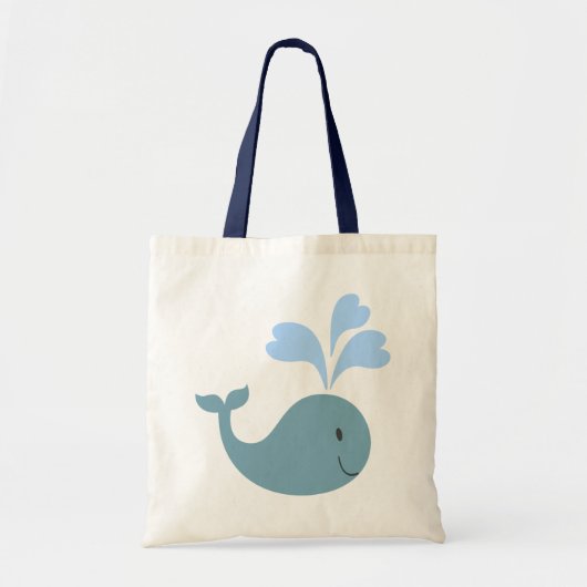 Cute Blue Whale Graphic Tote Bag (Voorkant)