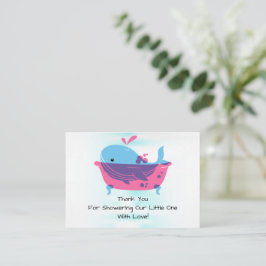 Cute Blue Whale Hartelijk dank Notitiekaartje