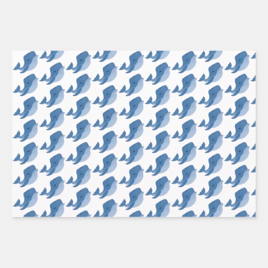 Cute Blue Whale Inpakpapier Vel (Voorkant 3)