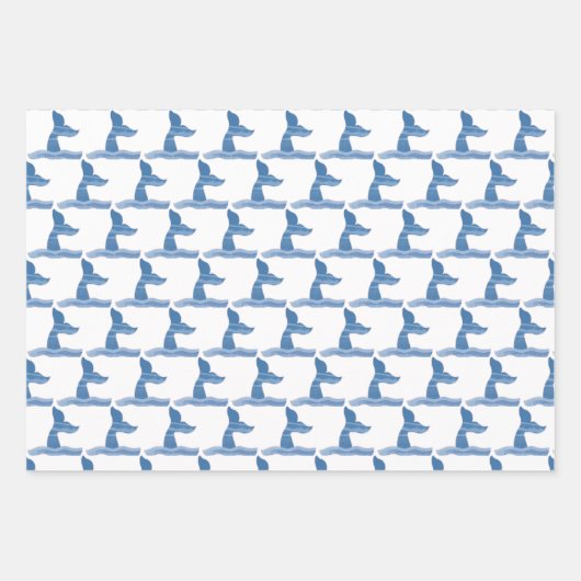 Cute Blue Whale Inpakpapier Vel (Voorkant 2)
