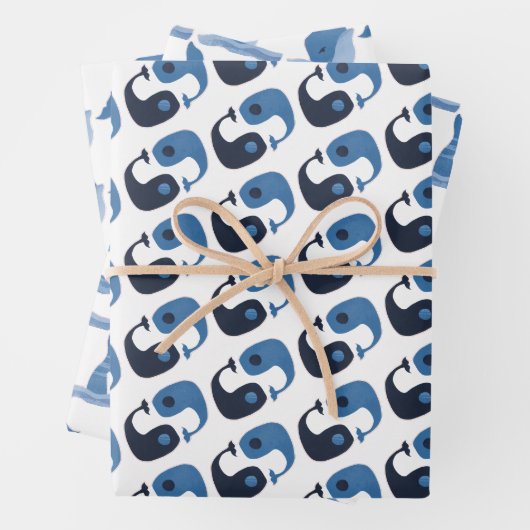 Cute Blue Whale Inpakpapier Vel (In situ)