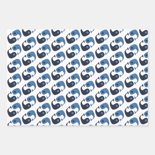 Cute Blue Whale Inpakpapier Vel (Voorkant)