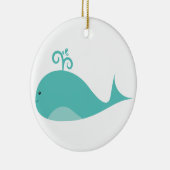 Cute Blue Whale Keramisch Ornament (Rechts)