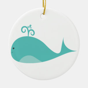 Cute Blue Whale Keramisch Ornament