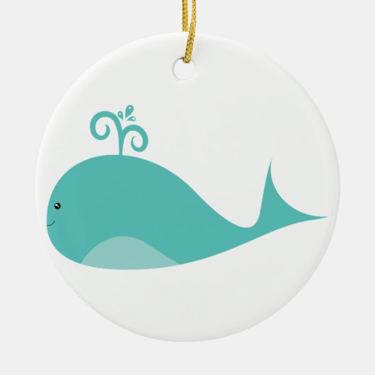 Cute Blue Whale Keramisch Ornament (Voorkant)