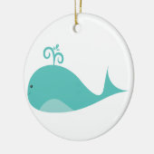 Cute Blue Whale Keramisch Ornament (Links)