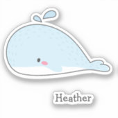 Cute Blue Whale - Kinder Sticker (Voorkant)