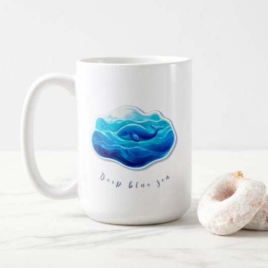 Cute Blue Whale Koffiemok (Met donut)