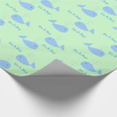 Cute Blue Whale met Spout.. Het is een Babyjoch-sc Cadeaupapier (Hoek)