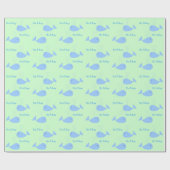 Cute Blue Whale met Spout.. Het is een Babyjoch-sc Cadeaupapier (Vlak)