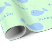 Cute Blue Whale met Spout.. Het is een Babyjoch-sc Cadeaupapier (Rol Hoek)