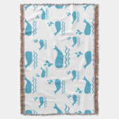 Cute Blue Whale Seamless Ocean Pattern (1) Deken (Voorkant Verticaal)
