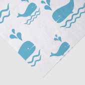 Cute Blue Whale Seamless Ocean Pattern (1) Tissuepapier (Detail)