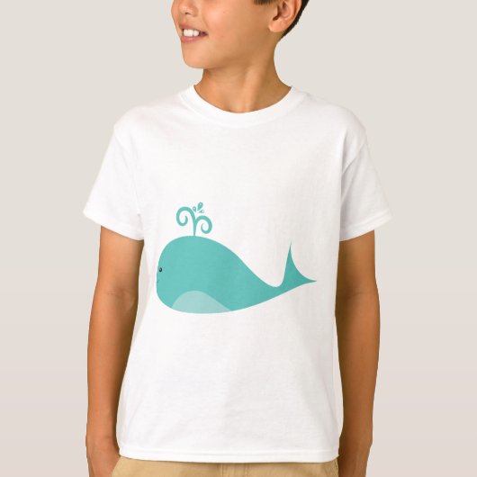 Cute Blue Whale T-shirt (Voorkant)