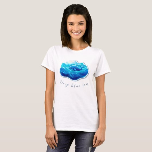 Cute Blue Whale T-shirt (Voorkant volledig)