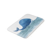 Cute Blue Whale Watercolor Illustration Badmat (Gekanteld)