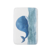 Cute Blue Whale Watercolor Illustration Badmat (Voorkant Verticaal)