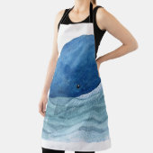 Cute Blue Whale Watercolor Illustration Schort (Insitu)