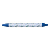 Cute Blue Whales Pattern Monogram Zwarte Inkt Pen (Voorkant)